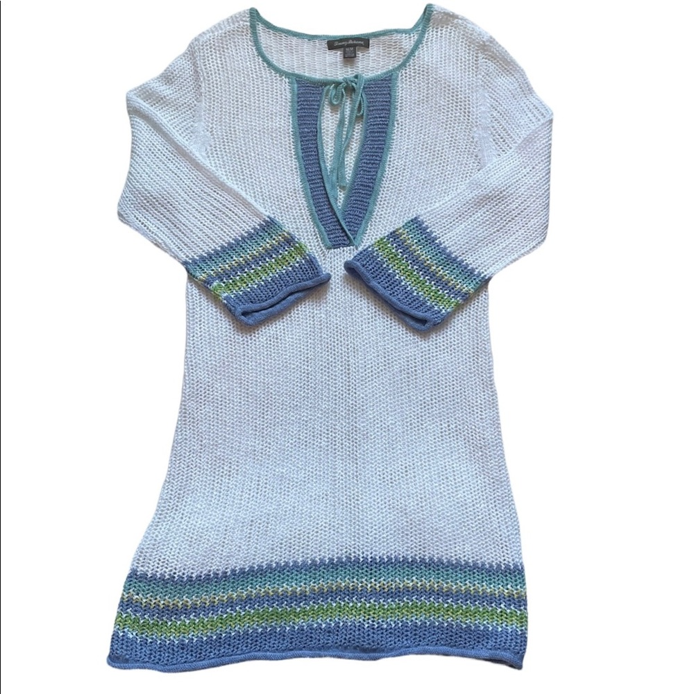 Tommy Bahama Swim Cover Up Knit Crochet White